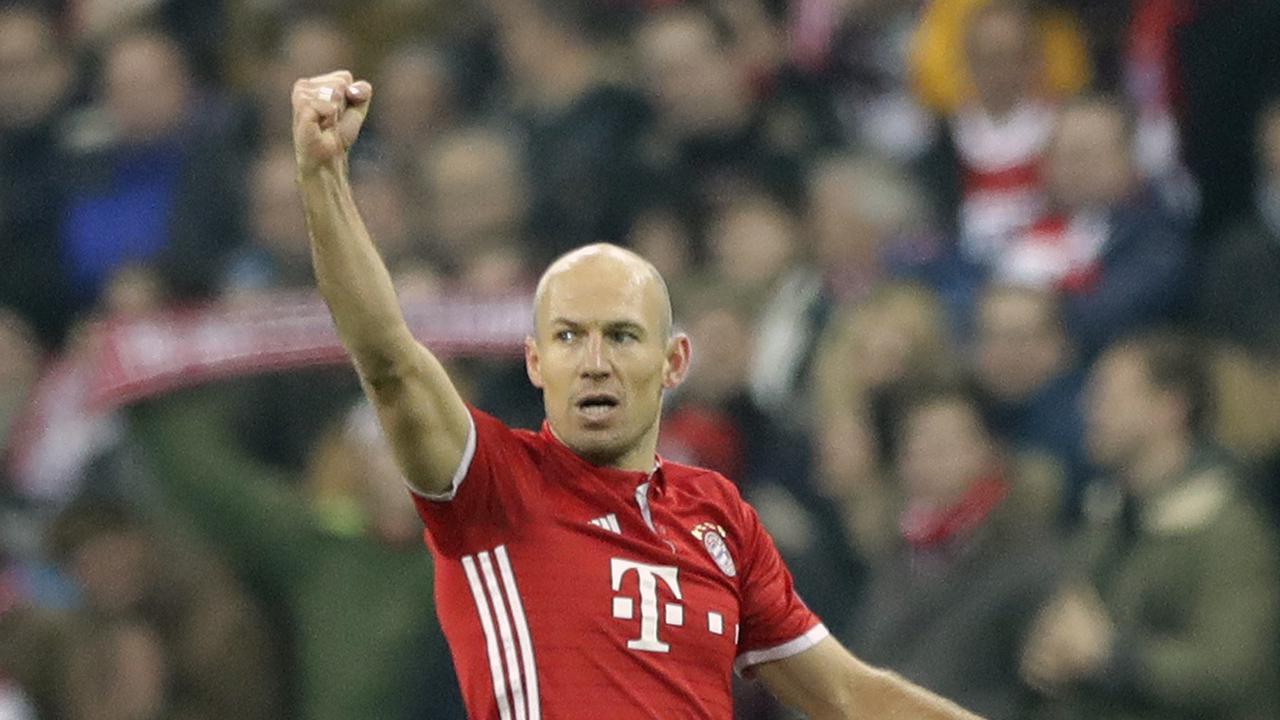 Winger Bayern Muenchen, Arjen Robben, masuk radar Manchester United (MU). (AP Photo/Matthias Schrader)