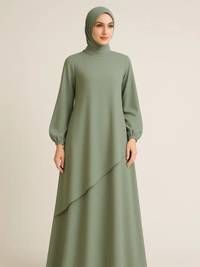 8 Model Baju Gamis Polos Modern Terbaru 2025, Tampil Simple dan Elegan