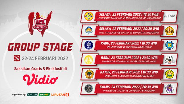 Link Live Streaming IEL University Season 4 Dota 2 Group Stage Pekan Keempat di Vidio, 23 dan 24 Februari 2022