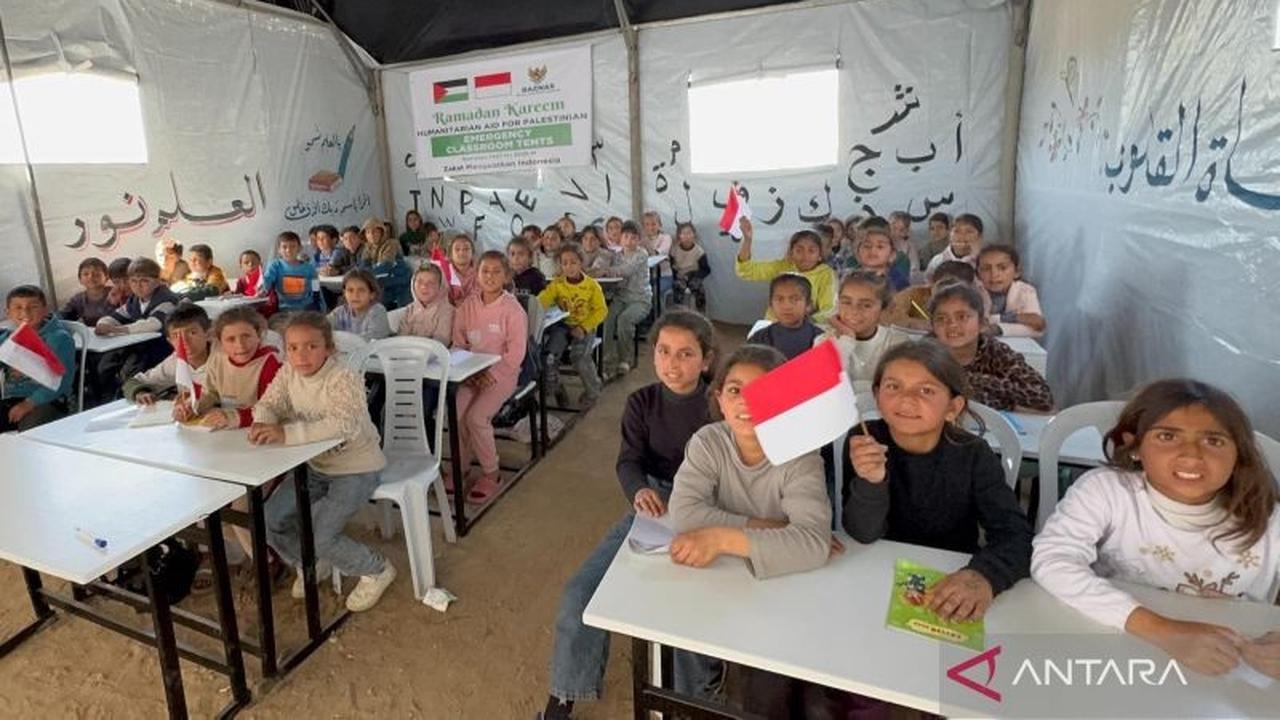 Baznas RI Bangun Tujuh Kelas Darurat untuk Pendidikan Anak Palestina di Gaza Utara