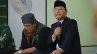 Plt Ketua Umum Partai Persatuan Pembangunan (PPP) Muhamad Mardiono melakukan diskusi dengan para tokoh Majelis Ulama Indonesia (MUI) hingga Muhammadiyah yang ada di Ampana, Kabupaten Tojo Una Una, Sulawesi Tengah (Istimewa)