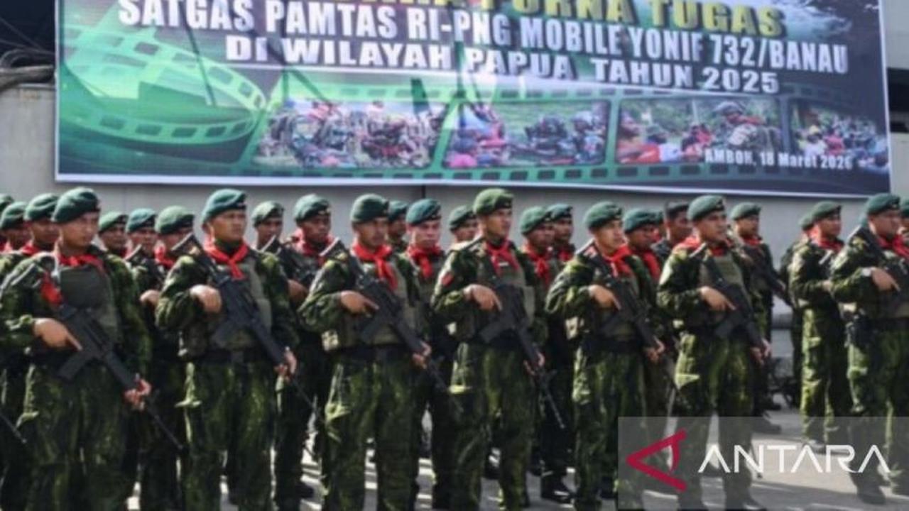 Yonif 732/Banau Rampungkan Tugas Pengamanan Perbatasan RI-PNG 2026