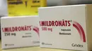 Obat jenis Mildronate (Meldonium) di sebuah apotek di Saulkrasti, Latvia, Rabu (9/3/2016). Meldonium memang banyak digunakan di Rusia dan tidak disarankan badan pengawas obat-obatan dan makanan untuk digunakan di Amerika Serikat. (REUTERS/Ints Kalnins)