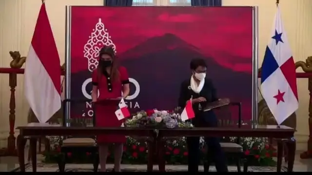 Pertemuan Bilateral Menlu RI-Menlu Panama. (Screen Grab)