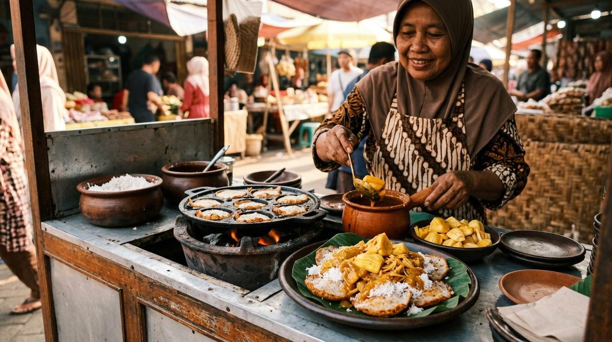 Resep Kue Rangi Kelapa dengan Saus Nangka (AI Generated)