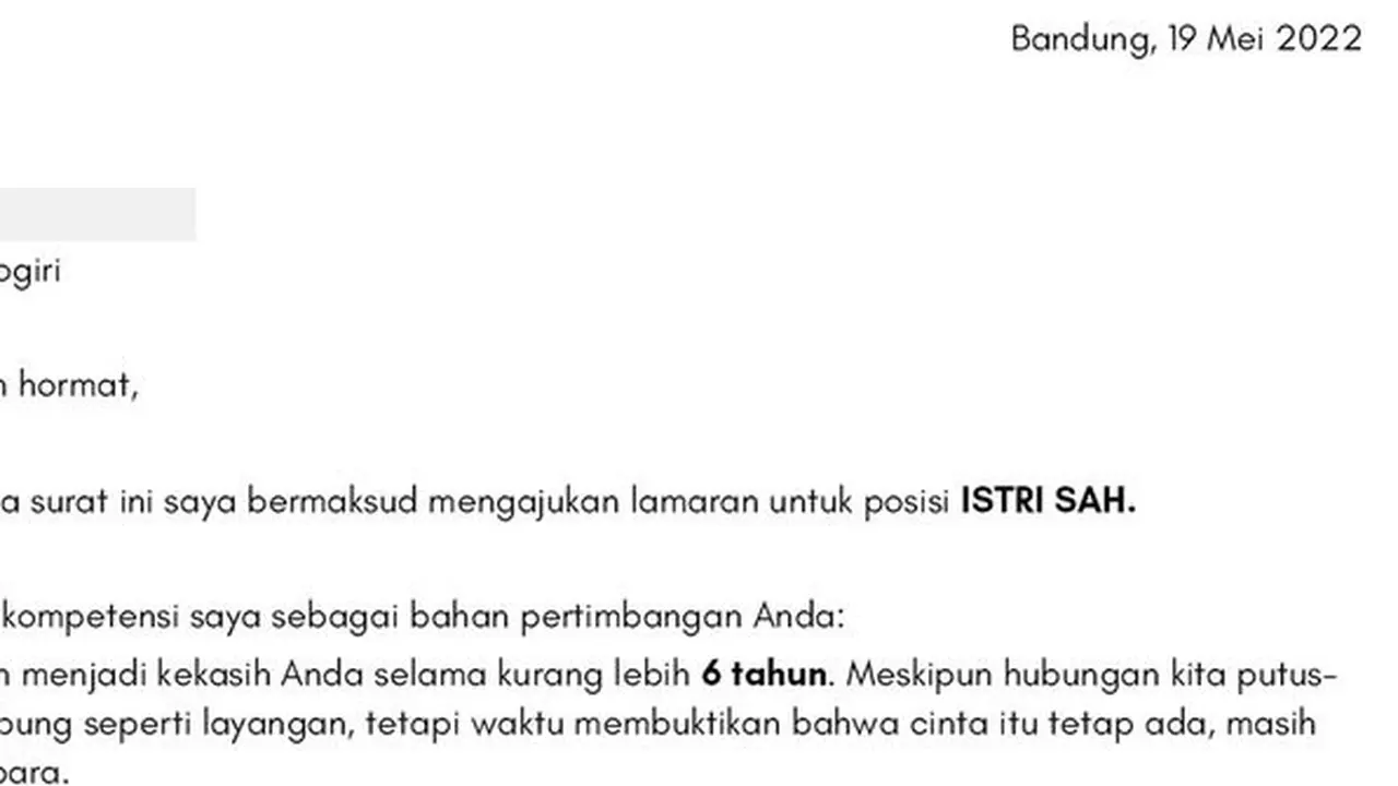 Unik, Wanita Ini Buat CV Lamaran Jadi Istri untuk Mantan Kekasihnya