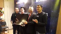 Sanken meluncurkan Smart TV bekerja sama dengan Blibli.com di Go Work, Plaza Indonesia, Jakarta Pusat, Rabu (20/11/2019) (Liputan6.com/Komarudin)