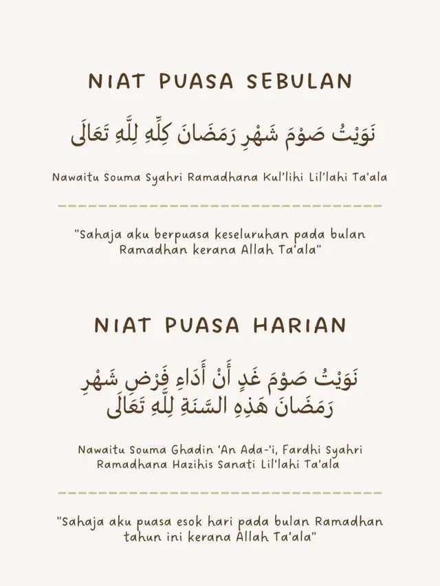 Niat Puasa