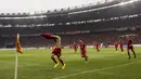Striker Persija Jakarta, Marko Simic, merayakan gol yang dicetaknya ke gawang Mitra Kukar pada laga Liga 1 di SUGBK, Jakarta, Minggu (9/12). Persija menang 2-1 atas Mitra. (Bola.com/Yoppy Renato)