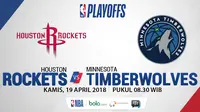 NBA Playoff 2018 Houston Rockets Vs Minnesota Timberwolves Game 2 (Bola.com/Adreanus Titus)