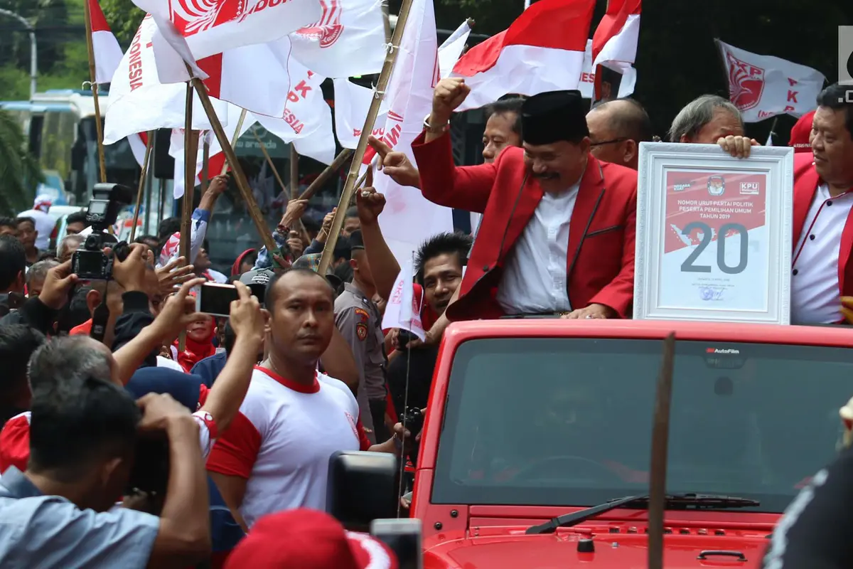 PKPI Mengarak Nomor Urut Peserta Pemilu