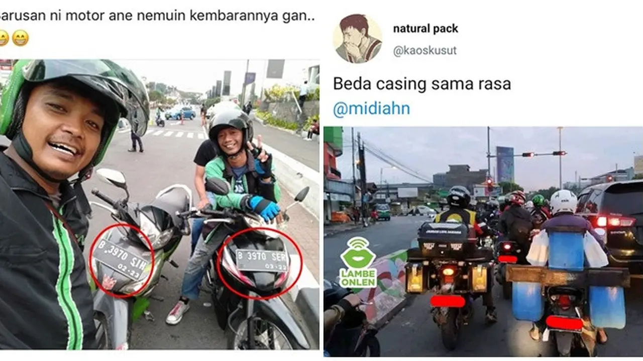 Momen Lucu Saat Pengendara Bertemu “Kembaran” Di Jalan Ini Bikin Ngakak