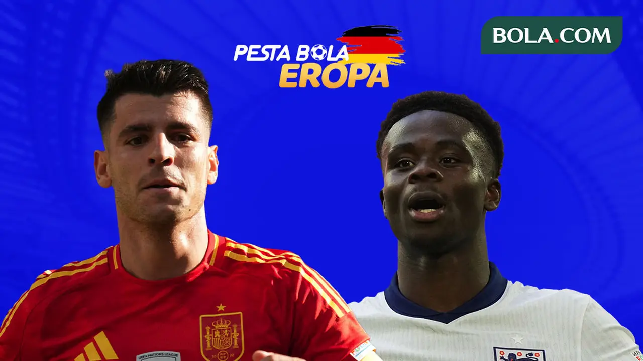 Euro 2024 - Alvaro Morata dan Bukayo Saka