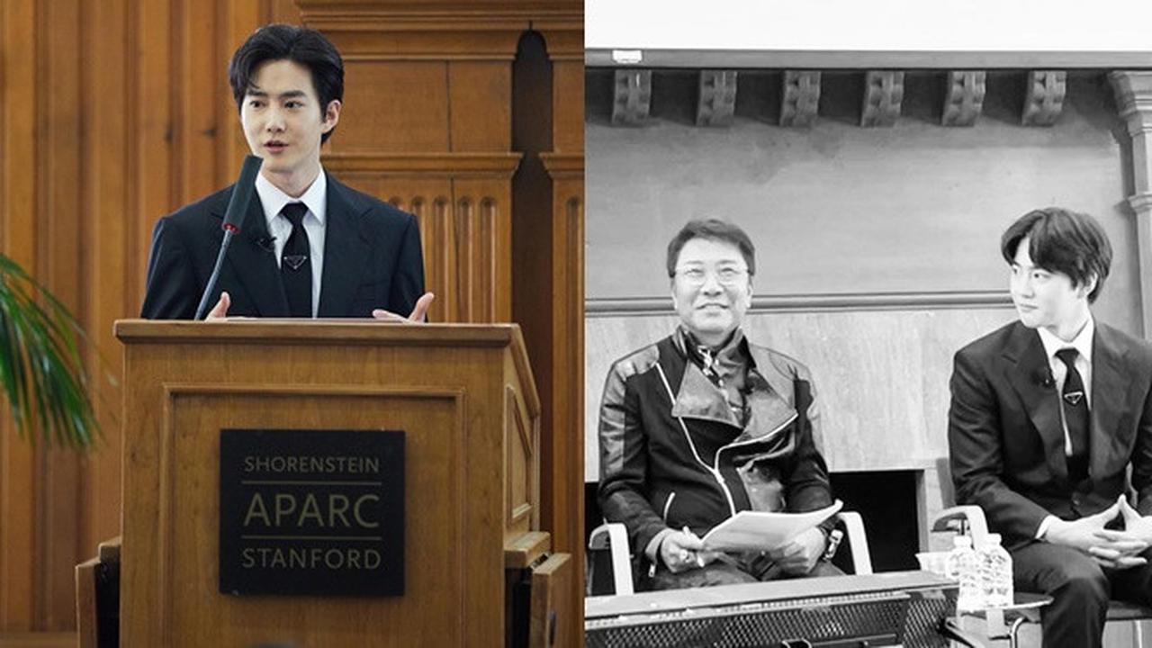 Bahas Korean Wave, Ini 6 Potret Suho EXO Jadi Pembicara di Stanford University