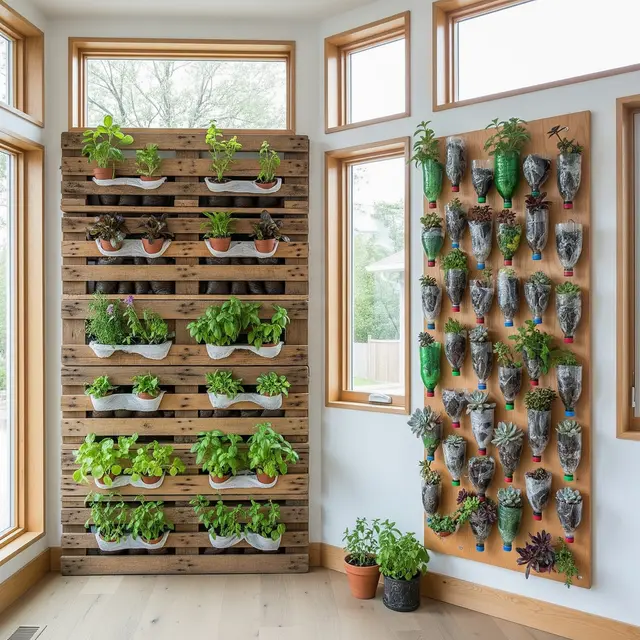 Rumah Kecil Modern dengan Taman Vertikal di Dalam Rumah (Image by Gemini AI)