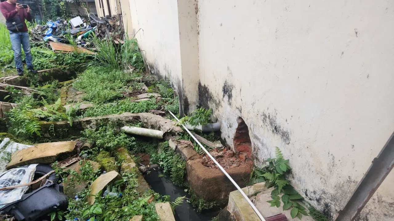 Tembok yang Dijebol Tahanan di Polsek Samarinda Kota