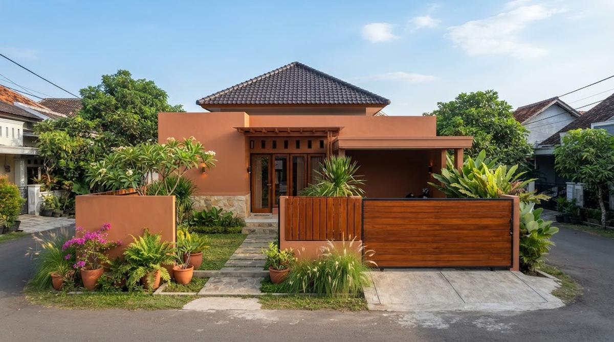 Warna Cat Rumah yang Cocok dengan Pagar Kayu