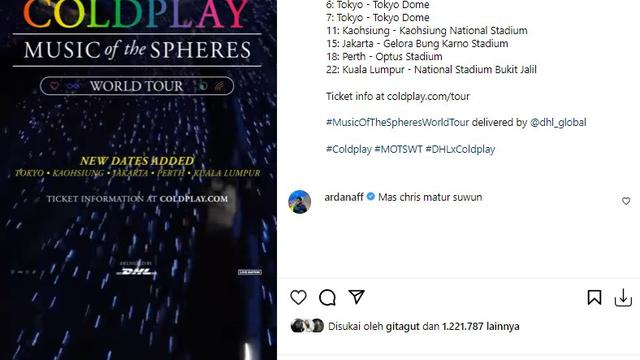 Coldplay (Foto: Instagram/@coldplay)