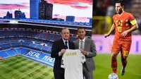 Eden Hazard saat diperkenalkan sebagai pemain baru Real Madrid (AFP/Gabriel Bouys)