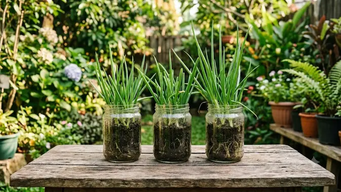 Cara Menanam Daun Bawang di Toples Bekas Sosis agar Tumbuh dan Bisa Dipanen Berkali-kali