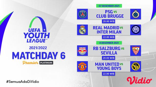Jadwal dan Link Streaming UEFA Youth League 2021/2022 Matchday 6 di Vidio
