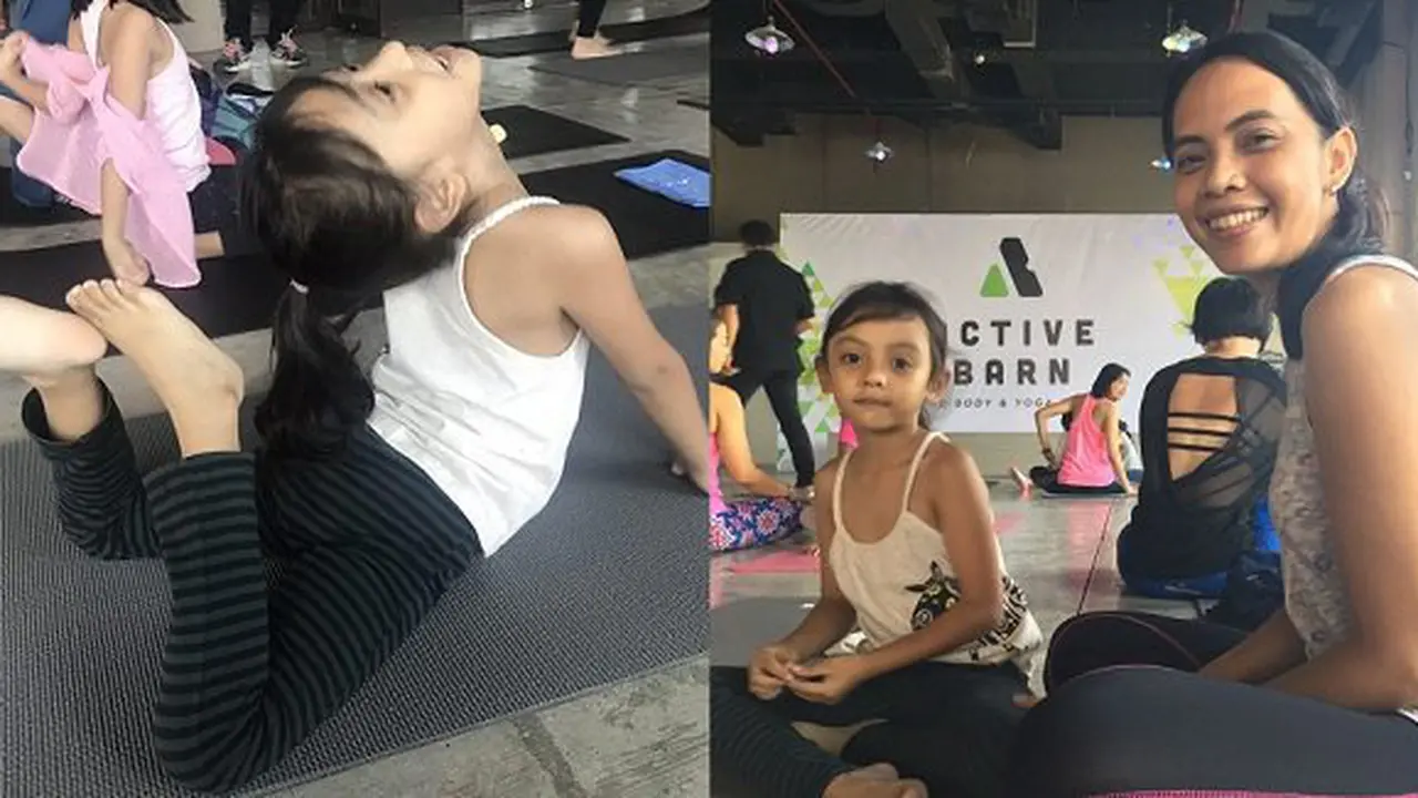 Yoga bersama anak/copyright redaksi vemale/Ayu Amelia