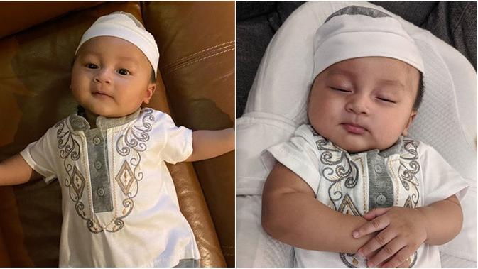 Lucunya Anak Baim  Wong Saat Memakai Baju Koko dan Peci 