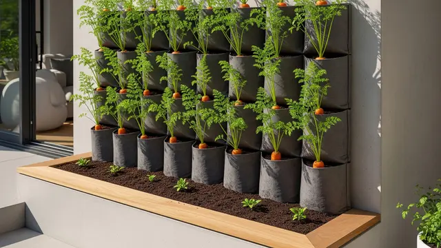 Ide Kebun Wortel Gantung di Teras Rumah Minimalis (Image by Gemini AI)