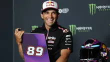 Jorge Martin dari Tim Aprilia Racing menghadiri konferensi pers di sirkuit Catalunya di Montmelo, dekat Barcelona, ​​pada 14 Mei 2026, menjelang Grand Prix Moto GP Catalunya. (Lluis GENE/AFP)