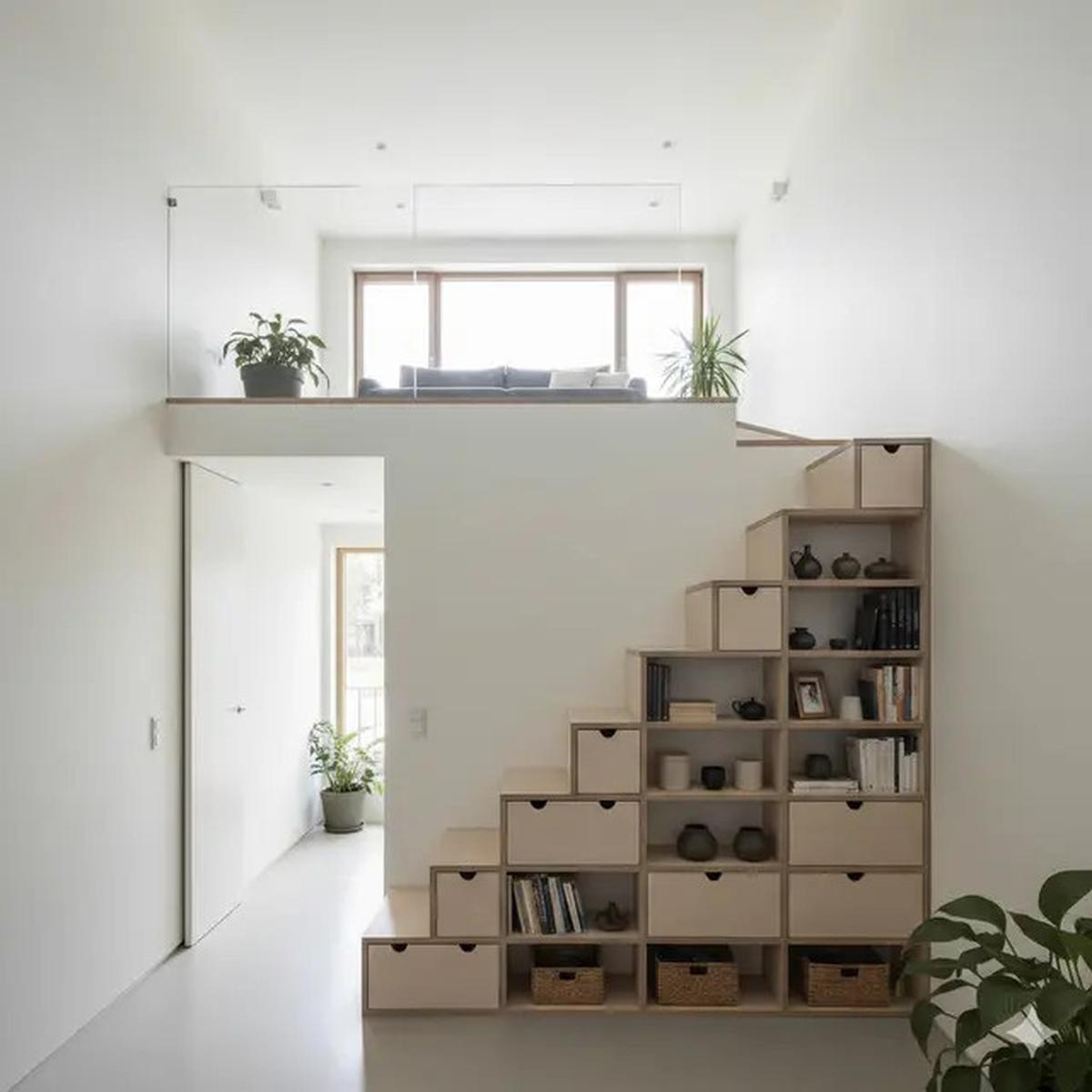 8 Model Rumah Kecil Mezzanine dengan Rak Tangga Multifungsi, Solusi Cerdas Hemat Ruang