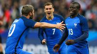 Gelandang Leicester City, N'Golo Kante saat tampil bersama tim nasional Prancis. (ESPN). 