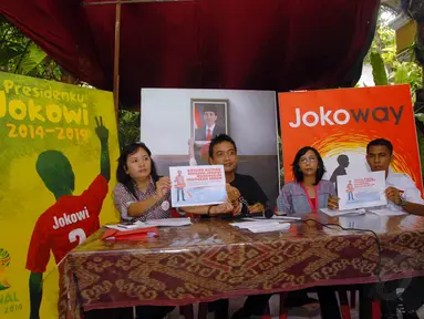 Persatuan Relawan Jokowi menggelar jumpa pers di Kantor Seknas Jokowi, Jakarta, Jumat (20/6/14). (Liputan6.com/Miftahul Hayat)