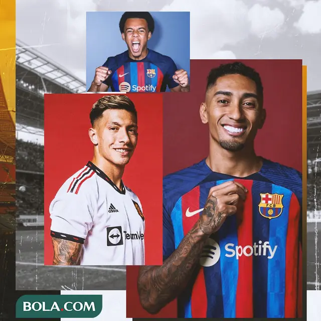 Ilustrasi - Lisandro Martinez, Jules Kounde, Raphinha