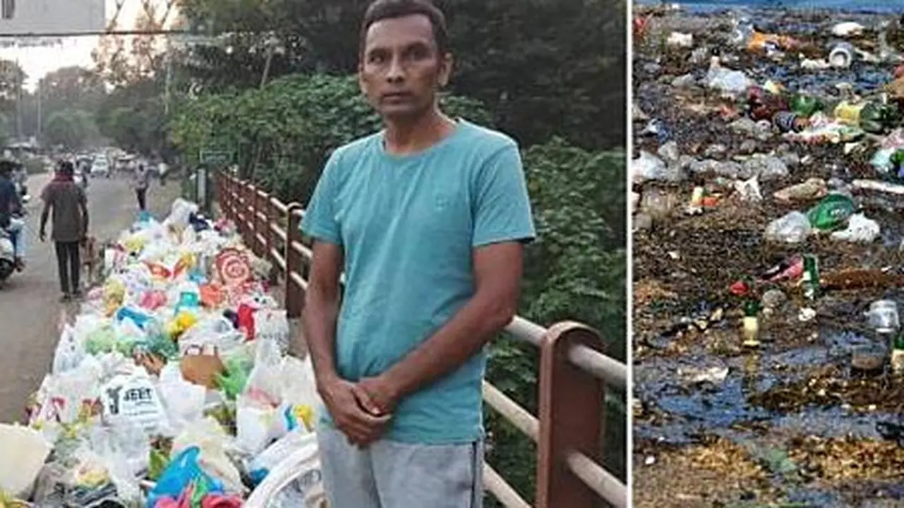 Buang Sampah Sembarangan, Pria Ini Rela Berdiri Seharian Demi Jaga Sungai