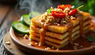 Resep Tahu Susun Telur dengan Bumbu Kacang yang Gurih