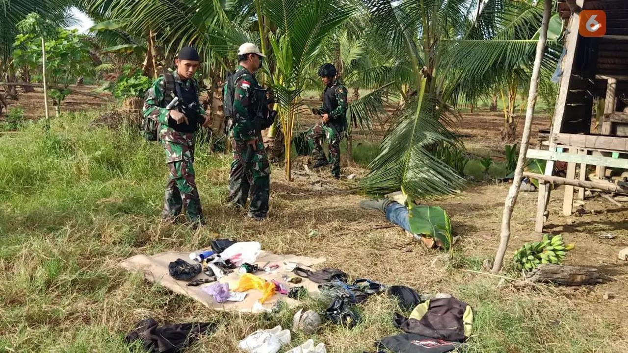 lokasi penggerebekan dan barang bukti dari penangkapan teroris di kabupaten Parigi Moutong
