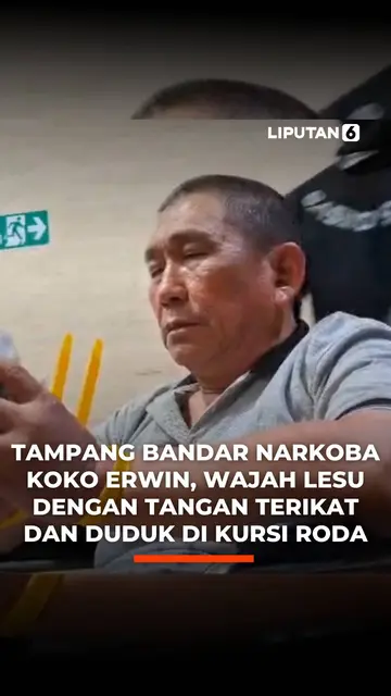 Tampang Bandar Narkoba Koko Erwin, Wajah Lesu dengan Tangan Terikat dan Duduk di Kursi Roda