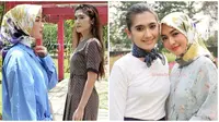 Duo ratu FTV Genta Buana, Imel PC dan Revi Mariska reuni. (Sumber: Instagram/@arsandy_aditya/@revimariskaofficial_)