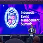 Menteri Pariwisata dan Ekonomi Kreatif (Menparekraf) Sandiaga Uno memberi sambutan di acara Indonesia Event Management Summit (IVES) di Jakarta Convention Center, 21 Februari 2023. (Liputan6.com/Asnida Riani)