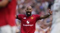 Ekspresi Bryan Mbuemo pada laga MU vs Arsenal di pekan ke-1 Premier League 2025/2026 -&nbsp;AP Photo/Dave Thompson
