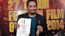 Frans XR Paat keluar sebagai Penata Artistik Terpuji dalam film Sang Kiai, Bandung, Sabtu (13/9/2014) (Liputan6.com/Panji Diksana)