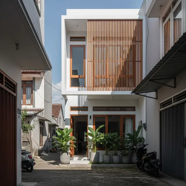 Ilustrasi Rumah di Gang Sempit