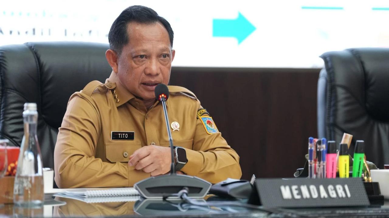 Mendagri Tito Karnavian saat Rakor Pengendalian Inflasi