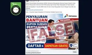 Cek Fakta Liputan6.com menelusuri klaim link bantuan Pertamina kupon subsidi e-voucher BBM gratis 50 liter.
