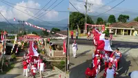 Peringatan Hari Ulang Tahun (HUT) ke-81 Kemerdekaan Republik Indonesia di Desa Pasuruan, Kecamatan Penengahan, Kabupaten Lampung Selatan. (Liputan6.com/Ardi Munthe).
