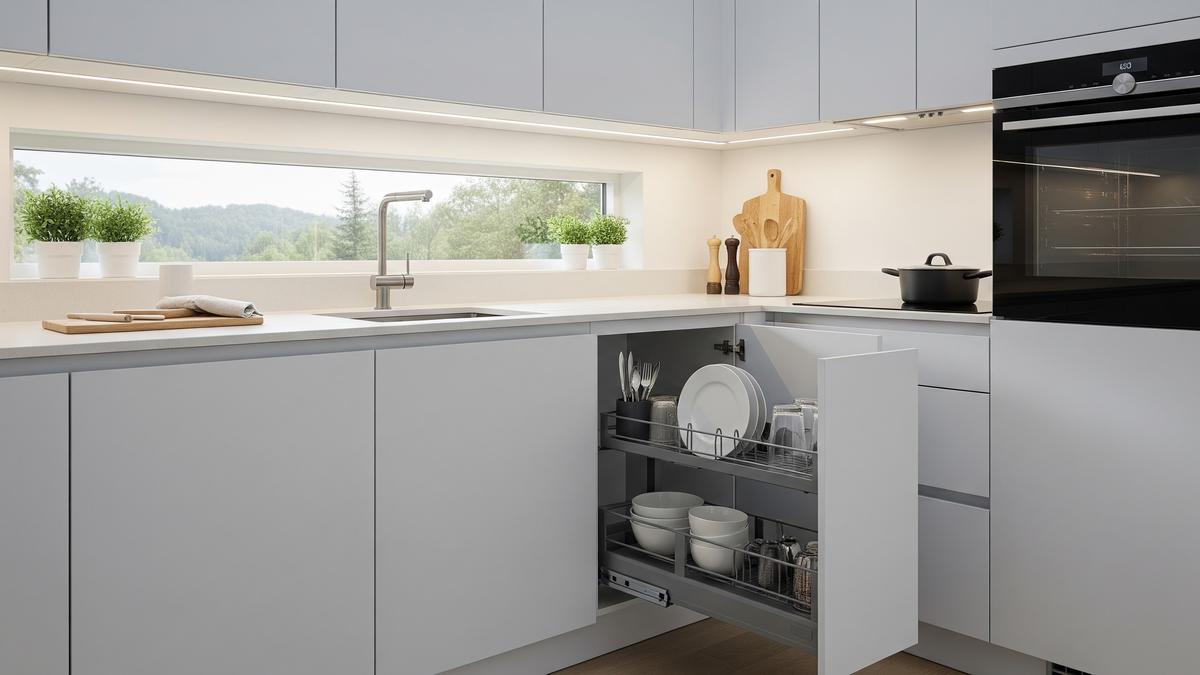 Ide Rapi Kitchen Set, 8 Rak Piring Tarik untuk Dapur Mungil dan Modern