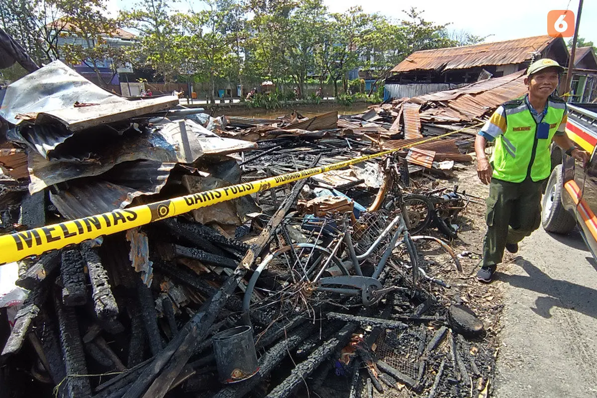 Puin kebakaran di Kota Banjarmasin Kalimantan Selatan Kalsel