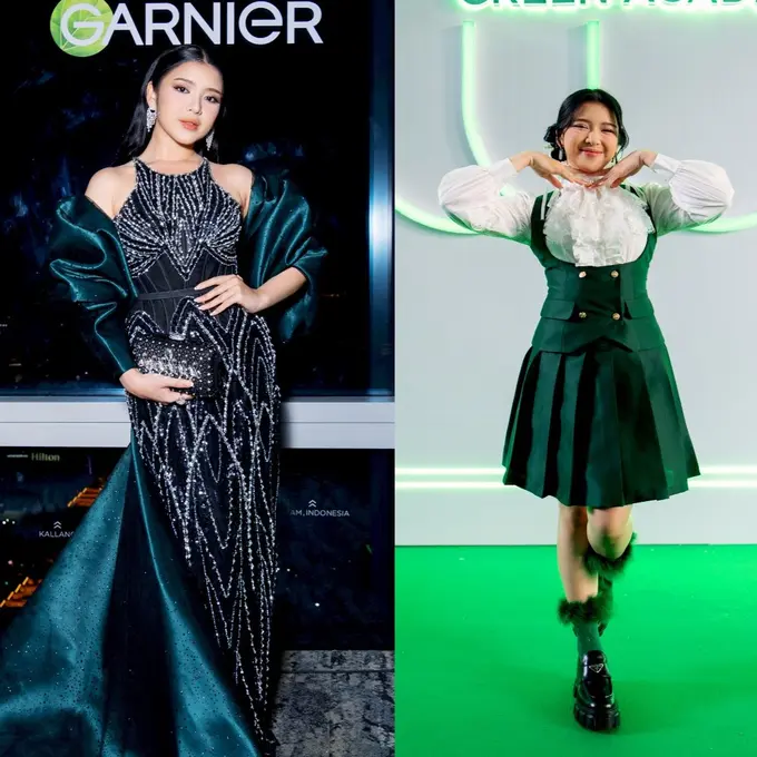 6 Potret Dualitas Gaya Tiara Andini Kenakan Gaun Glamor dan Seragam Sekolah di Garnier Green Academy Singapura