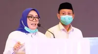 Pasangan Calon Bupati dan Wakil Bupati Mamuju, Siti Sutinah Suhardi dan Ado Mas'ud (Liputan6.com/Abdul Rajab Umar)
