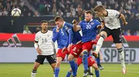 Timnas Jerman menang 9-0 atas Liechtenstein pada laga kesembilan Grup J kualifikasi Piala Dunia 2022 di Volkswagen Arena, Jumat (12/11/2021) dini hari WIB. (AFP/Odd Andersen)